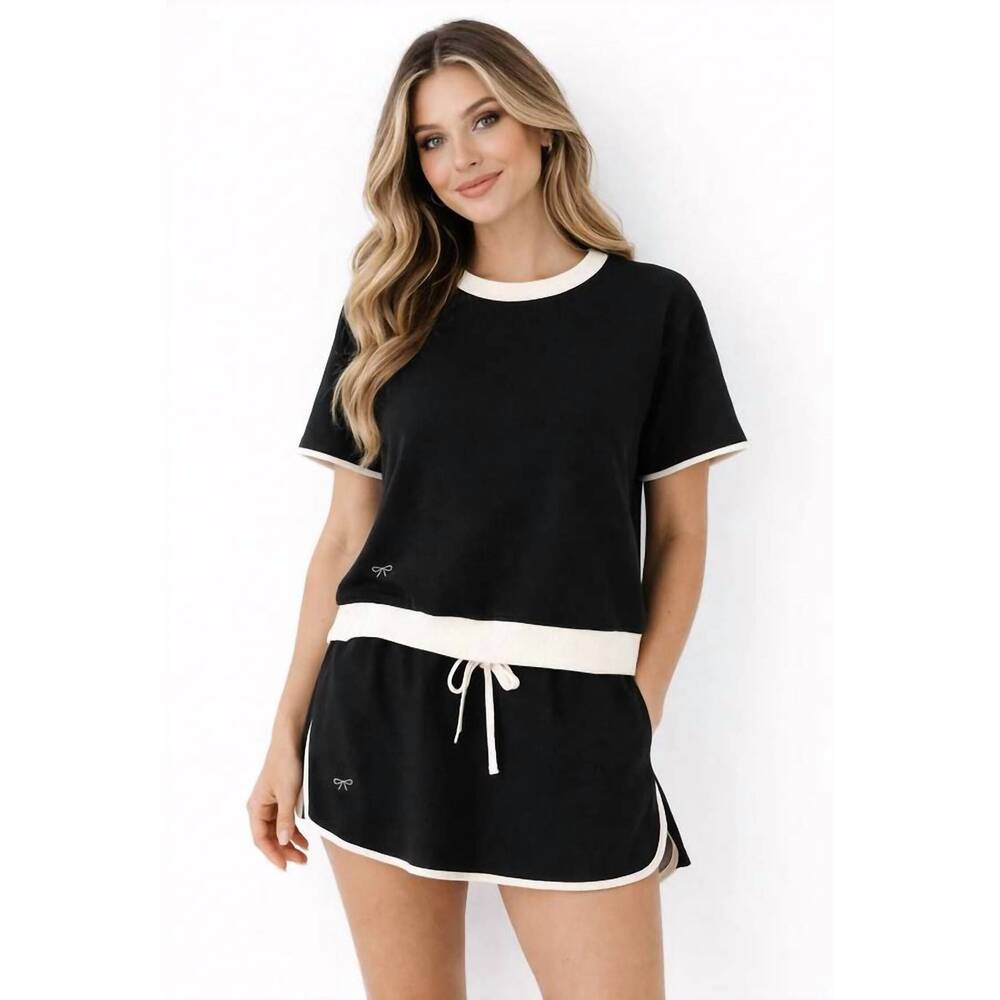 NEW SIMPLY SOUTHERN activewear top & skort set in black
